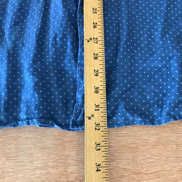 Tasso Elba 100% Linen Shirt Men XXL Blue Dots Button Up Pocket Long Sleeve 16742 - Picture 6 of 13